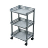 3 Tiers grey Plastic KitchenTrolley Carts With Wheels Bathroom Storage Rack