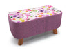 Large Footstool Luxury Upholstered Fabric Foot Rest Ottoman Decor with Legs