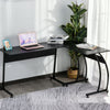 L Shaped Corner Desk Home Office Study w/ Steel Frame Adjustable Feet