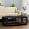 Two-Tier Contemporary Coffee Table w/ Open Shelf 4 Legs Home Furniture Vintage