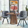2pcs Dining Chairs Set Faux Leather Back Soft Padded Seat Metal Legs Living Room