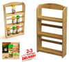 3 TIER BAMBOO WOOD SPICE RACK HERB HOLDER SPICES JARS STAND KITCHEN STORAGE UK!