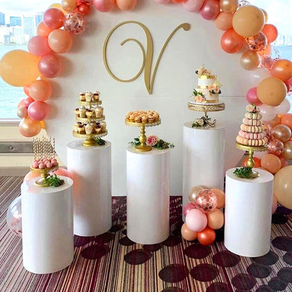 5X Round Plinth Cylinder Dessert Pedestal Wedding Cake DIY Flower Display Stand