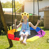 Large Rainbow Kids Swing Set Padd Seat Hexagon Rope Climbing Outdoor Garden Toy