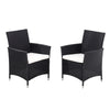 Black Rattan Bistro Set Garden Table Chair Patio Outdoor Conservatory Furniture