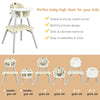 4 in 1 Baby Highchair Infant Feeding Seat Kids Table&Chair Set W/Adjustable Tray