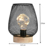 Battery Operated LED Desk Lamp Industrial Retro Light Up Bedside Lantern Home