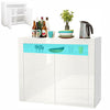 LED Sideboard Cabinet Storage Cupboard 2 Doors Unit High Gloss Front Dining Room