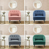 Scallop Back Armchair with Button Tufted Lounge Chair Living Bedroom Sofa Stool