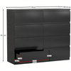 Modern Black 8 Drawer Chest of Drawers Bedroom Wardrobe Cabinet Sideboard Wide