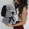 Artificial Rose Flower Dog With LED String Boxed Birthday Wedding Valentine Gift