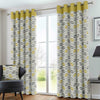 Mustard Eyelet Curtain Pairs Yellow Ochre Ring Top Lined Ready Made Curtains