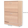 2 Drawer Shoe Cabinet Storage Cupboard Footwear Stand Rack Wooden Unit