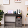 Grey Home Office Desk Storage Drawers Shelves Computer Writing Laptop Table