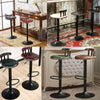 2X Bar Stool Leather PU Swivel Gas Lift Foot Rest Chair Kitchen Breakfast Seat