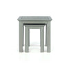Grey Painted Nest of 2 Tables Solid Wood Stone Top Home Living Room Furniture