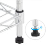 Mondeer 6 Tier Metal Storage Rack with 8 Hooks Height Adjustable Kitchen Silver