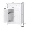 Bathroom Floor Cabinet Wooden Storage Cupboard W/ Drawer & Adjustable Shelf