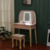 Wooden Vanity Dressing Table Sets with LED Light Mirror and Stool Make Up Desk
