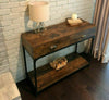 Industrial Console Table Vintage Rustic Sofa Table Sideboard Slim Cabinet Unit