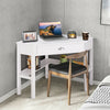 Corner Desk Computer Table Home Office Writing Workstation w/ Drawer & Shelves