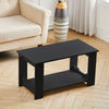 Two-Tier Contemporary Coffee Table w/ Open Shelf 4 Legs Home Furniture Vintage