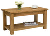 Large Oak Coffee Table | Solid Wood Rectangular TV Stand | Lounge Storage
