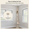 4-Tier Floor to Ceiling Cat Tree Adjustable Climbing Tower Kitty Activity Center
