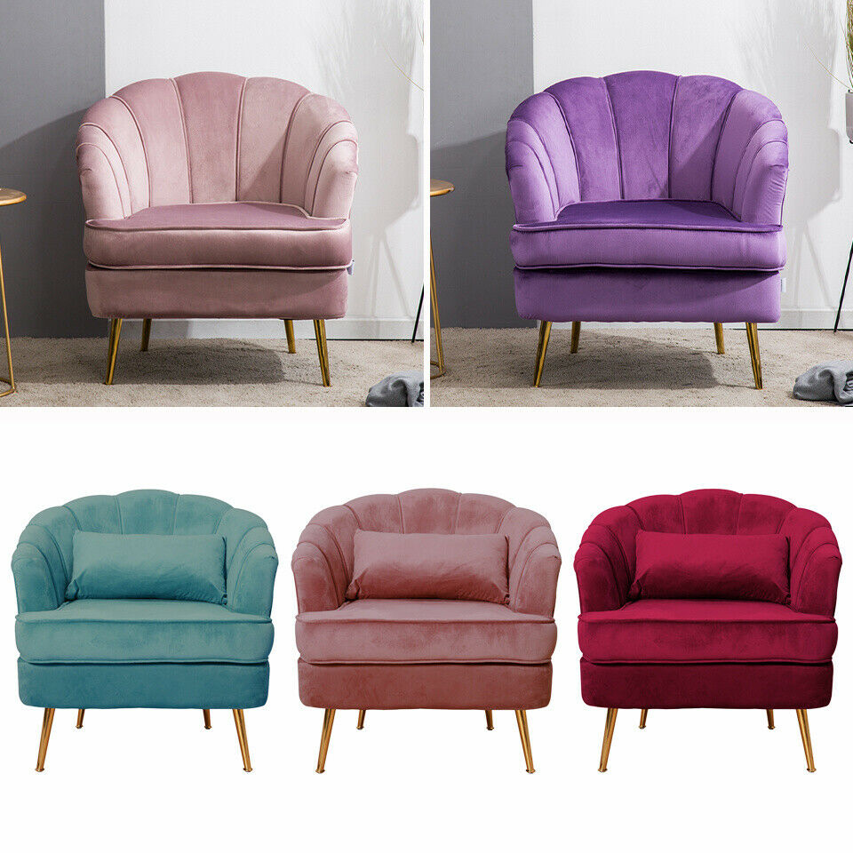 Blush Pink Wing Back Armchair Scallop Shell Cocktail Tub Occasional Lounge Chair
