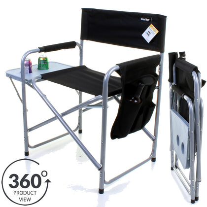 Folding Director Chair Lightweight Portable Fish Camping Outdoor Seat Side Table