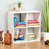 White 4 Cube Modular Square Storage/Shelving 2 Tier Shelf Display Unit