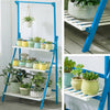 3 Tier Folding Wood Plant Stand Flowerpot Hanging Holder Step Rack Display Shelf