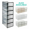 6 Stackable Plastic Shoe Boxes Drawer Storage Cabinet Nonslip Organiser Foldable