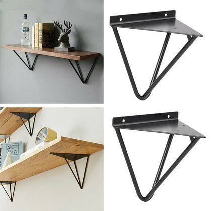 2pcs Wall Shelf Brackets Durable Metal Shelf Board Support Holder Shelving Kit