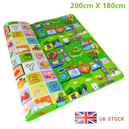 2M Large Baby Kids Crawling Foam Mat Soft Floor Play Mat Picnic Cushion Outdoor.