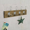 Rustic Wooden Wall Shelves Storage Compartment Shelving Vintage Cubes Coat Hook