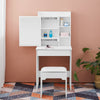 Slide Mirror Dressing Table Makeup Desk Adjustable With Stool Bedroom White