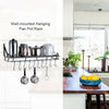 Kitchen Iron Hanging Pot Pan Rack Wall Mount Storage Shelf Saucepan Holder Rack