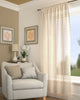 CLEARANCE Single Voile Patterned Curtain Sheer Panels Slot Top - Free Postage