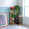 Adjustable 6Tier Wood Plant Stand Retro Corner Shelf Indoor Plant Holder Display