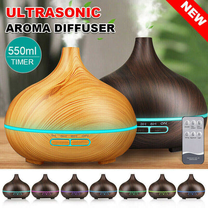 550ML Aroma Aromatherapy Diffuser LED Oil Ultrasonic Air Humidifier Purifier UK