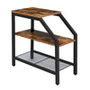 HOOBRO Side Table Narrow Bedside Table with 3-Tier Shelves Industrial End Table