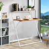 2-Tire Folding Computer Desk Laptop PC Desk Study Workstation Office Table Oak
