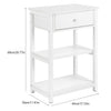 White Bedroom Bedside Table Unit Cabinet Nightstand with 1 Drawer 2 Shelves