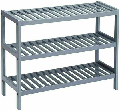 3 Tier Natural Bamboo Wooden Shoe Rack Bench Organiser Stand Storage Shelf Seat