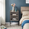 Industrial Side End Table Stackable Bedside Table Storage Nightstand for Bedroom