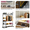 Metal Clothes Rail Rack Hanging Garment Display Stand Shoe Storage Shelf Hook UK