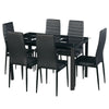 2-6PCS Faux Leather Dining Room Chair Modern High Back Metal Legs Table Chairs