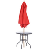 Bistro Garden Table Round Dining Furniture Glass Metal Patio Deck Parasol Hole