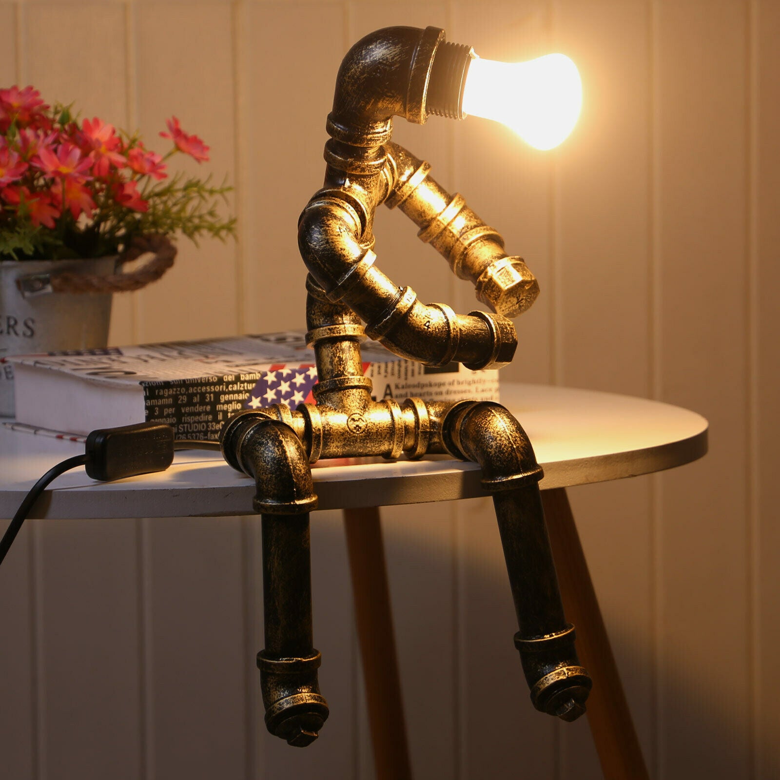 Robot store steampunk lamp